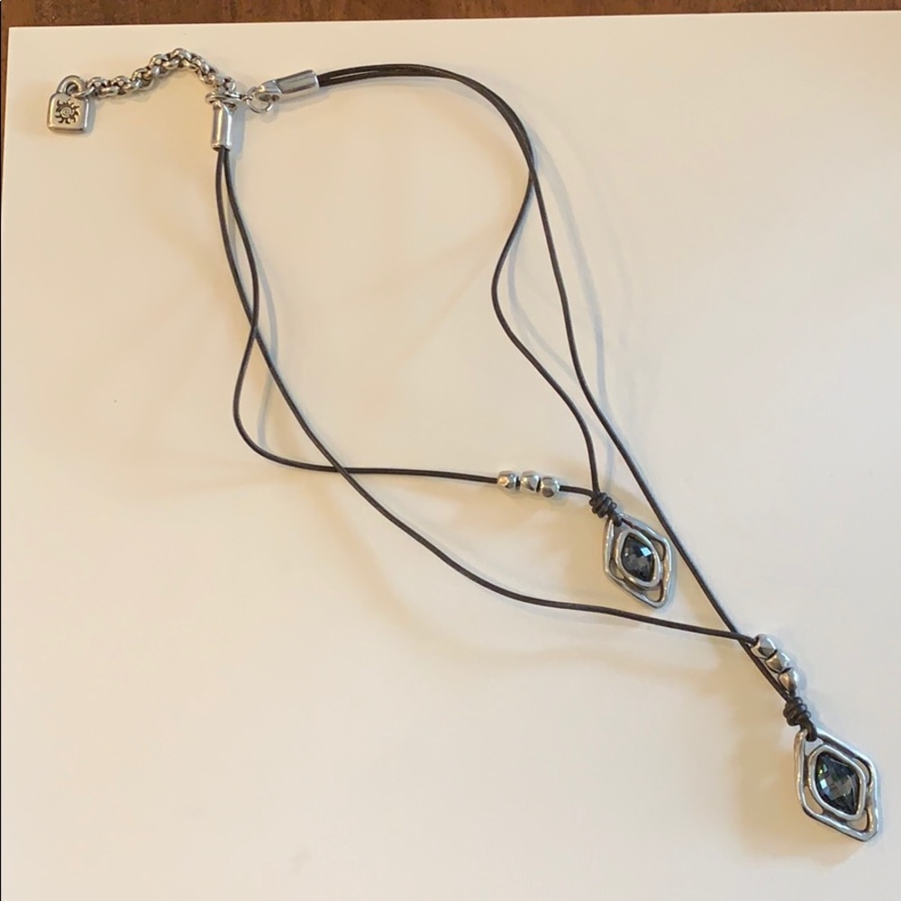 Uno de 50 silver & leather necklace